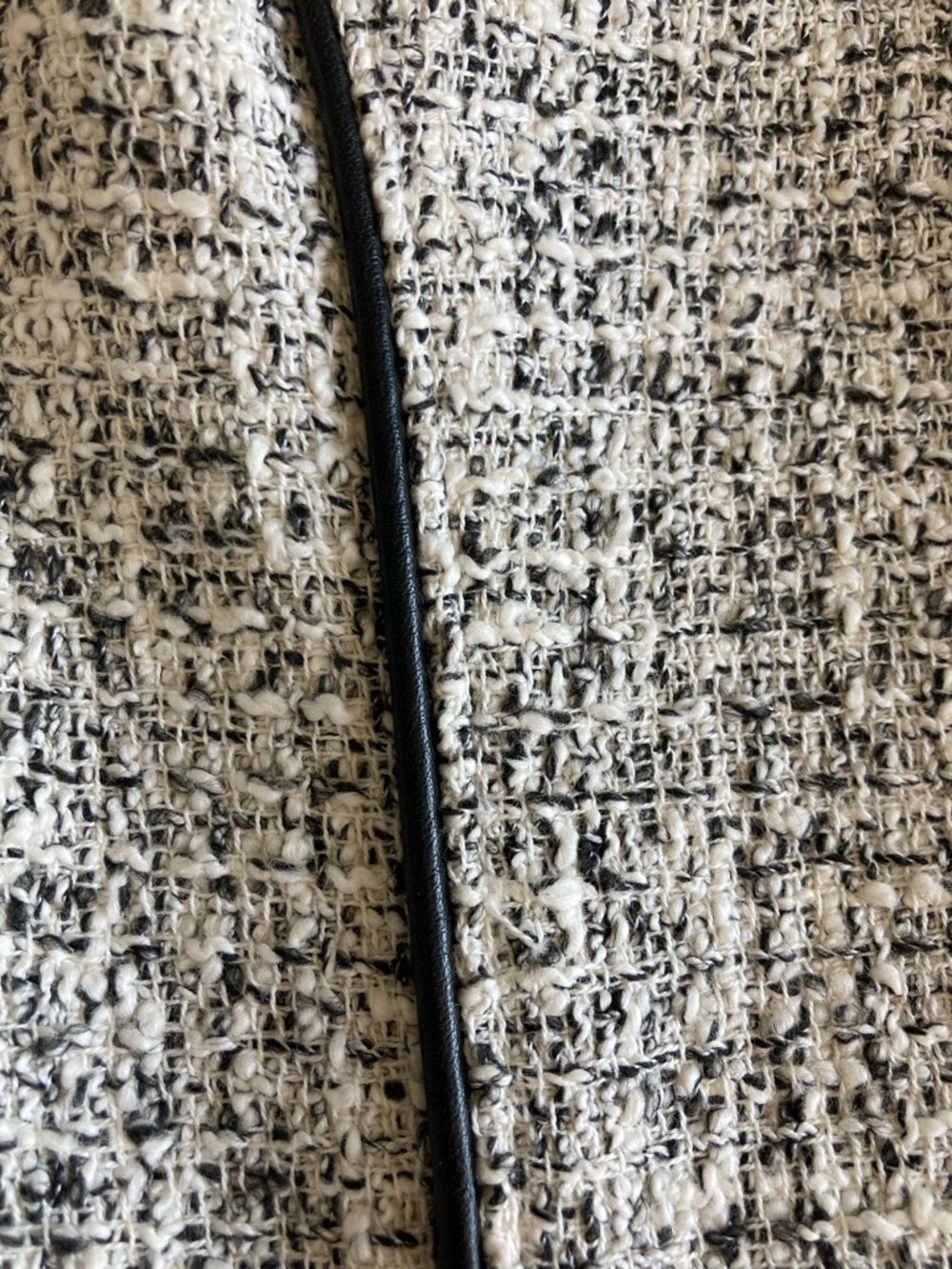 Anthropologie 4 collective tweed Black & White cap sleeve business dress piping - Picture 3 of 4